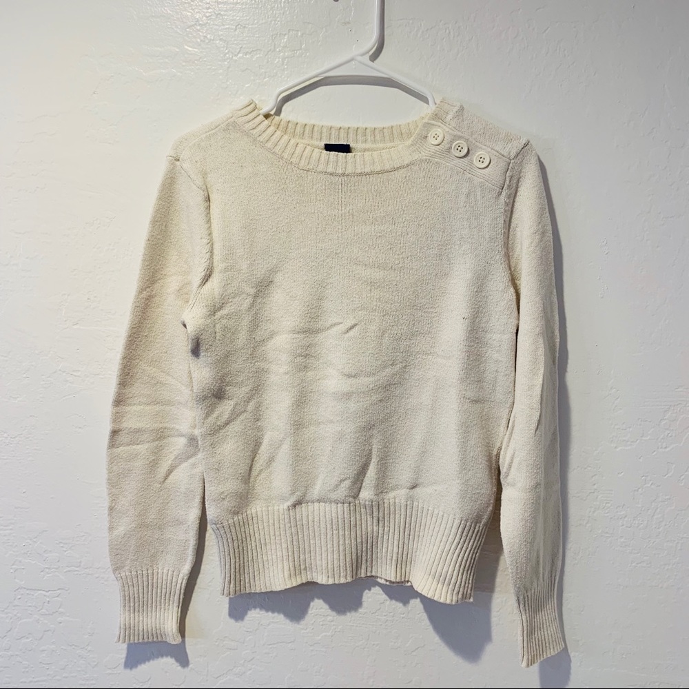 High Sierra Ivory Button Neck Sweater